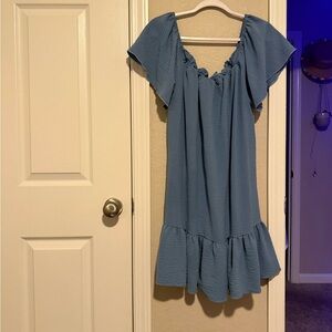 T.J.Maxx Blue Ruffle Dress